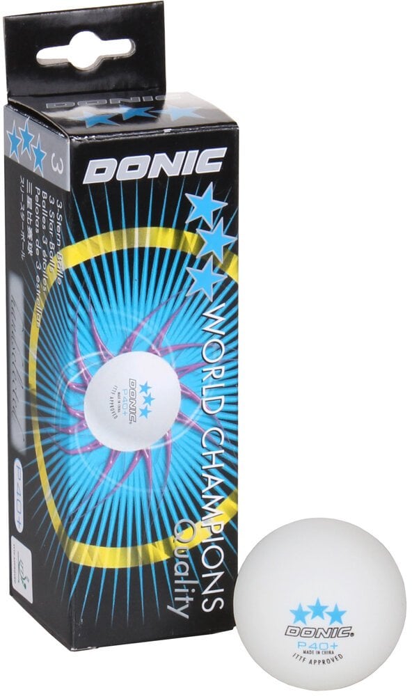TABLE TENNIS BALL DONIC P40+ 3STAR 3PCS