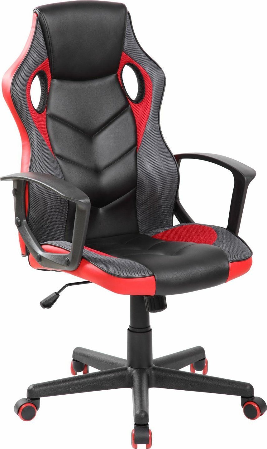 Fotel Intesi Fotel gamingowy Kassel czarny/czerwony