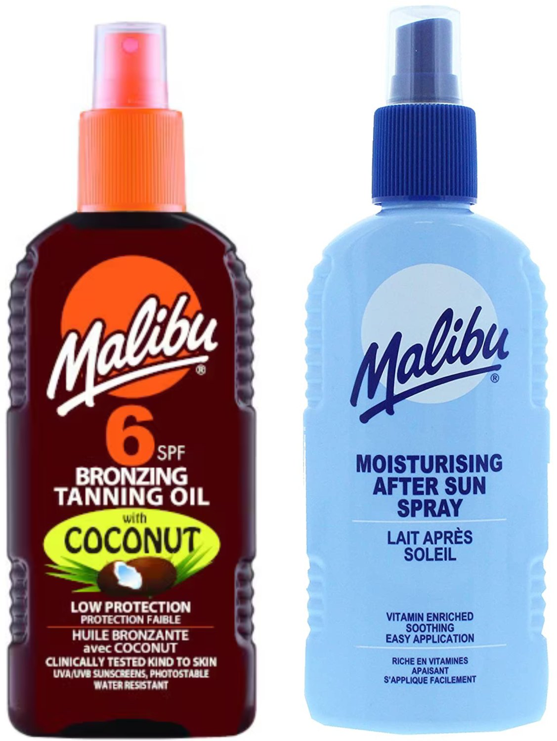 Malibu Olejek Z Kokosem SPF6 200ml + Balsam W Sprayu Po Opalaniu 200ml