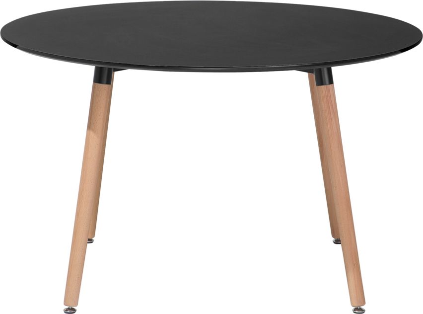 Beliani Stół do jadalni okrągły 120 cm czarny BOVIO