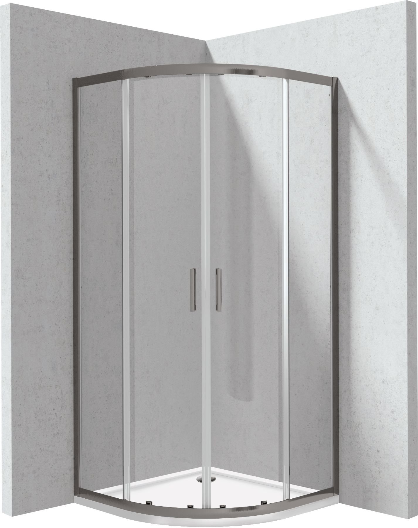 Deante Kabina prysznicowa z brodzikiem półokrągła - 80x80 cm