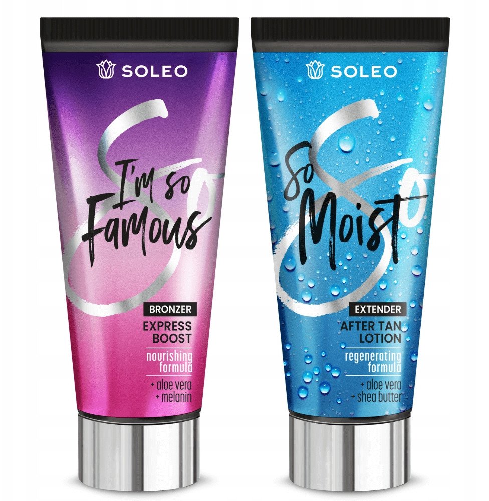SOLEO I'M SO FAMOUS 150ml BRONZER DO OPALANIA + BALSAM PO OPALANIU 1