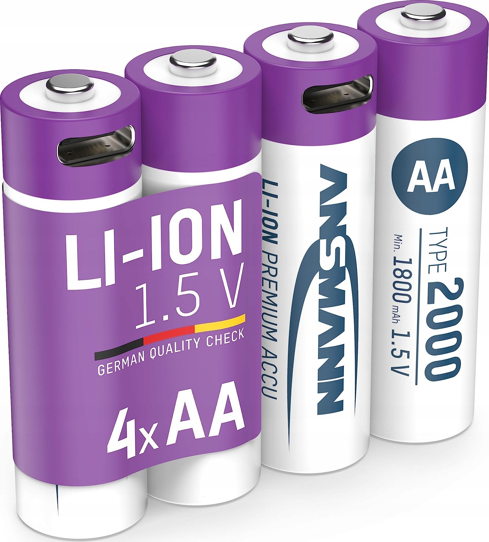 Ansmann ANSMANN 1312-0036 Li-Ion rechargeable batteries Mignon AA type 2000 (min. 1800 mAh) 4-pack box