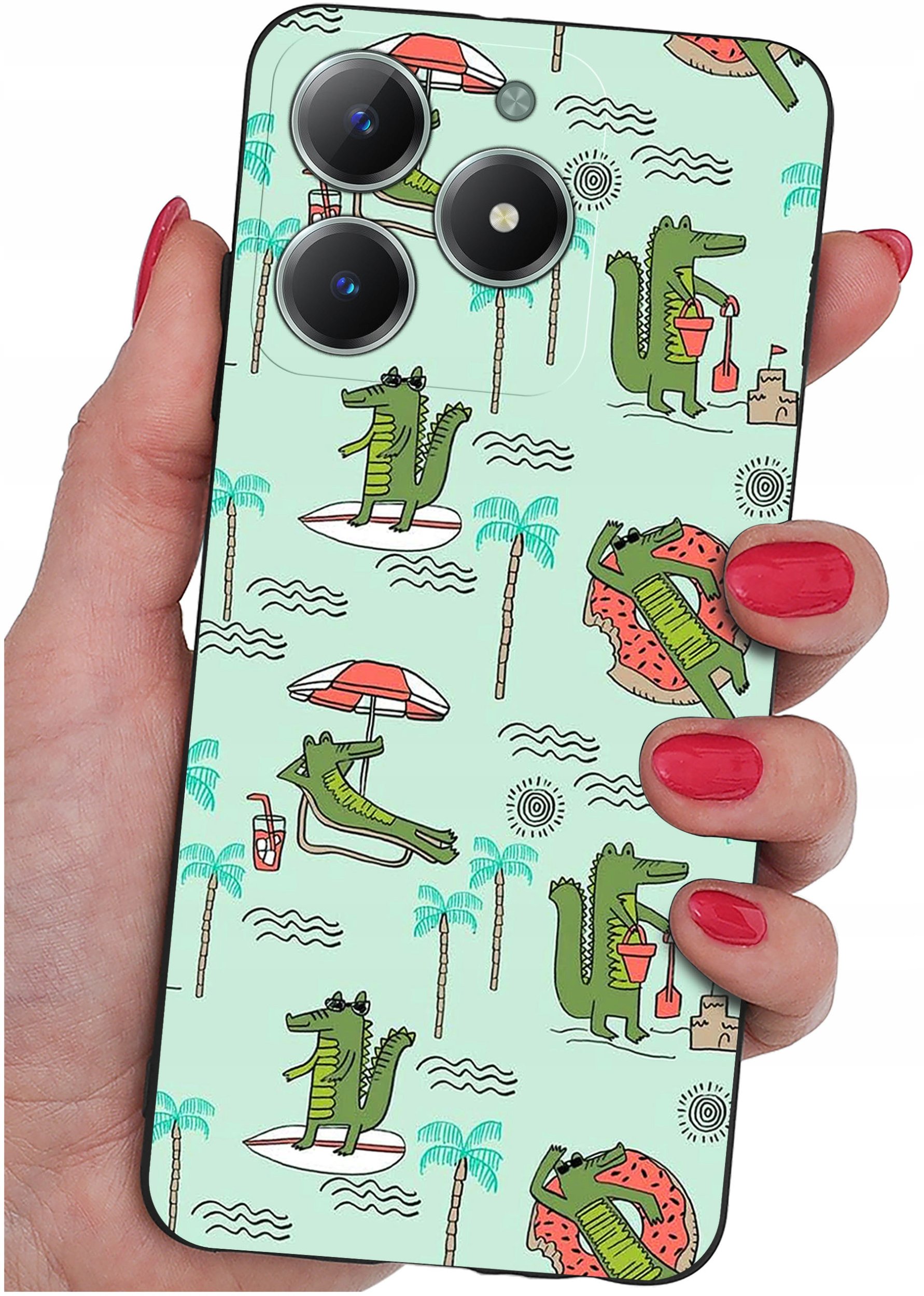 Etui do Realme C61 | C63 WZORY |SILIKONOWE MATT CASE + SZKŁO 9H