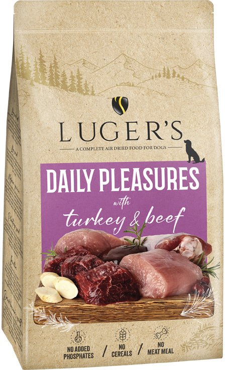 Lugers Daily Pleasures karma suszona dla psa z indykiem i wołowiną 9 kg