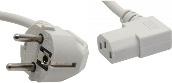 Kabel zasilający InLine Typ F German kątowy - 3 Pin IEC-C13 kątowy (16647A)