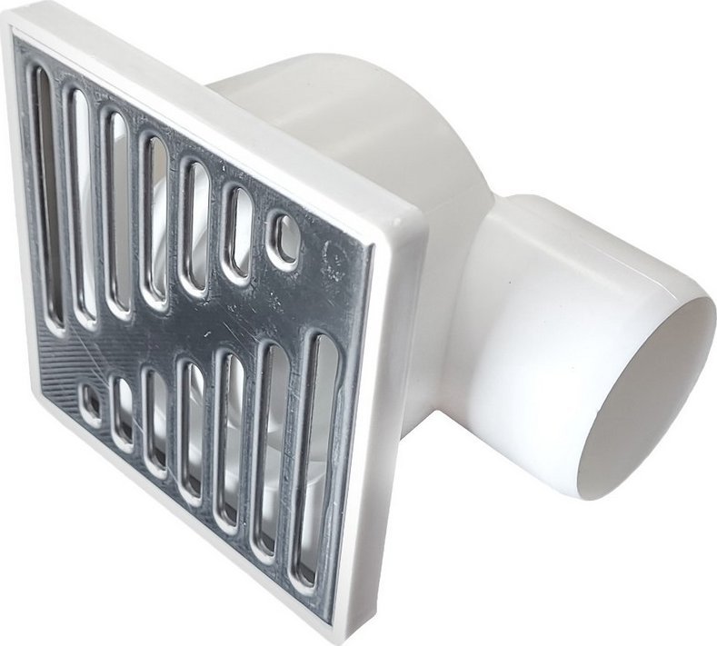 UN KRATKA KANALIZACYJNA BIAŁA 110 BOCZNA CHROM K10BH