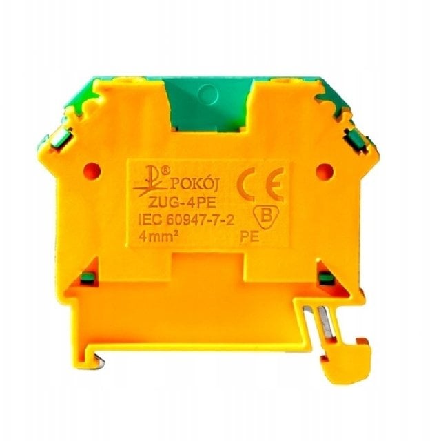 Złączka szynowa 2-przewodowa ochronna 4 mm2 żółto-zielony V0 ZUG-4PE A11-B23Z