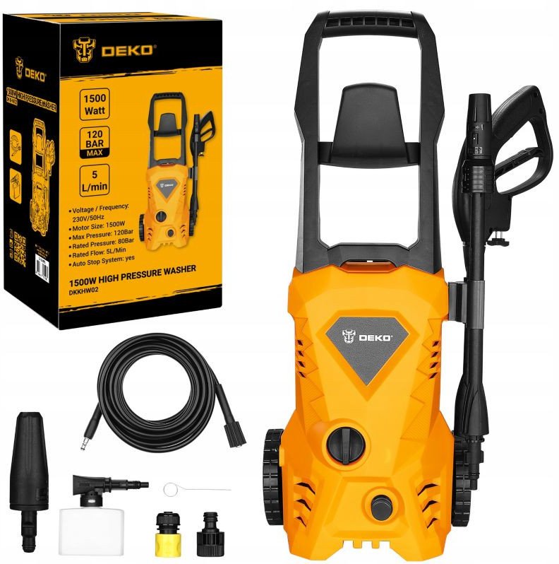 Myjka ciśnieniowa Deko MYJKA CIŚNIENIOWA 120 BAR TURBO MOCNA ALUMINIOWA POMPA DEKO