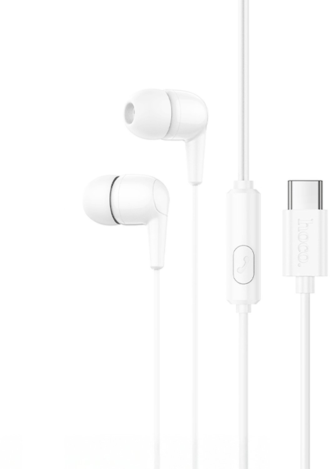 Słuchawki przewodowe douszne USB C Hoco M97 białe