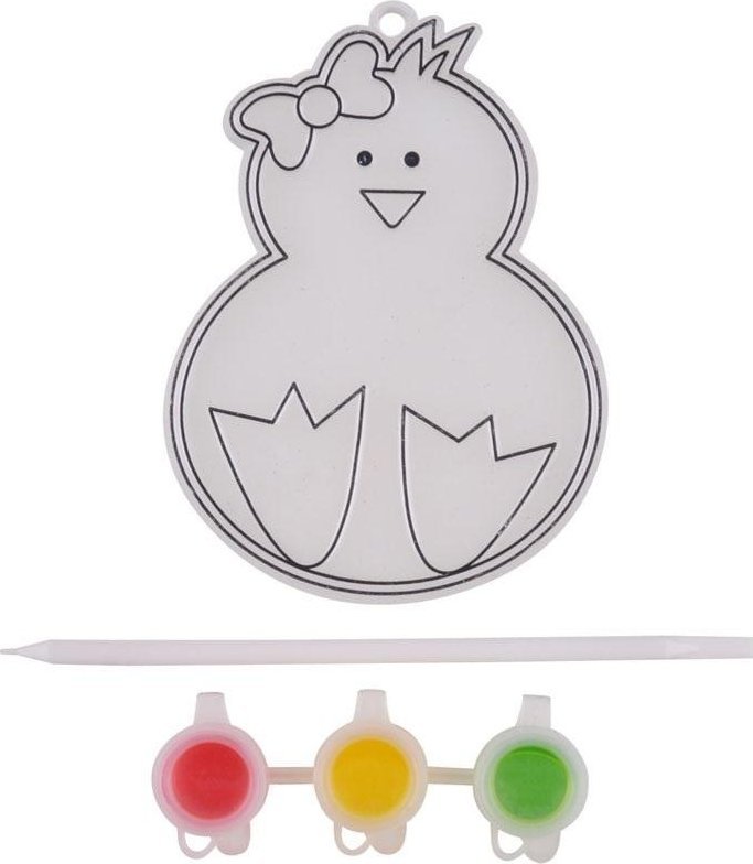 Wielkanocny witrażyk z farbkami kurczak