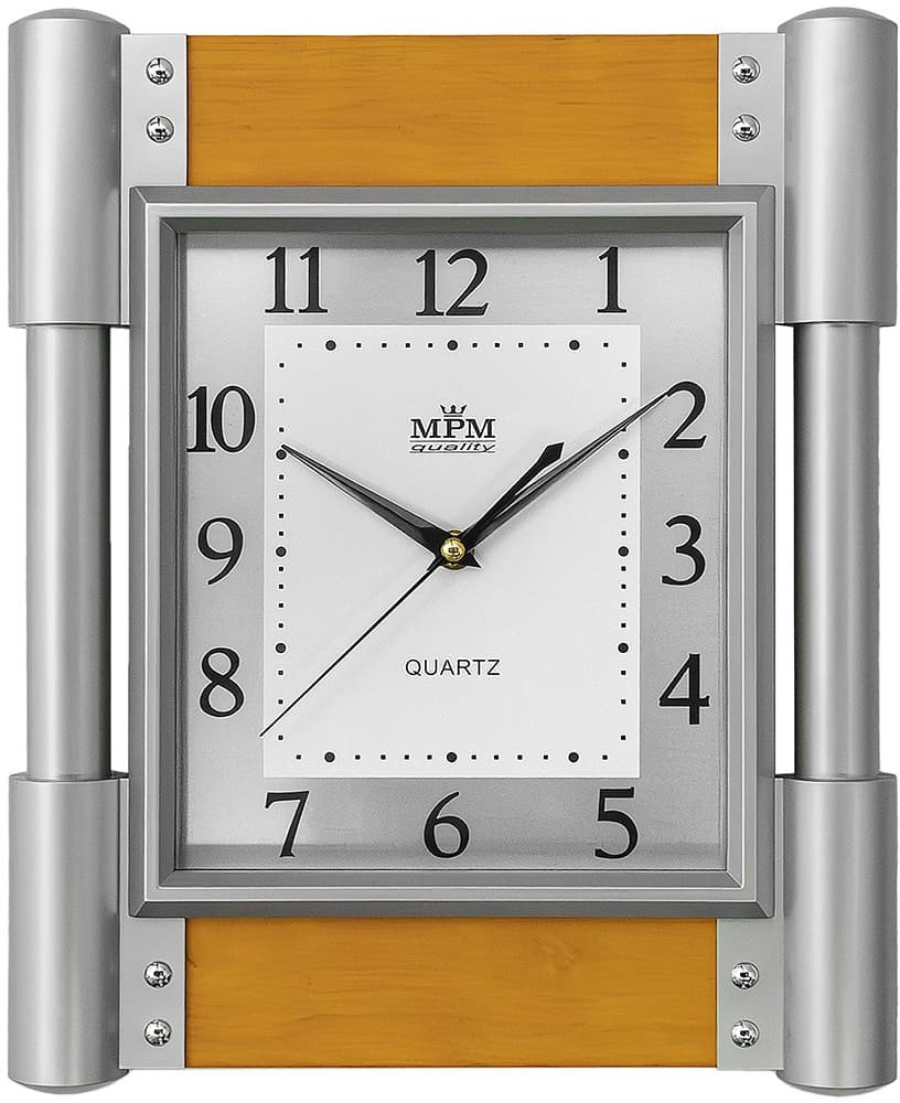 Zegar ścienny MPM WO135.C 31x38 cm prostokątny cichy .