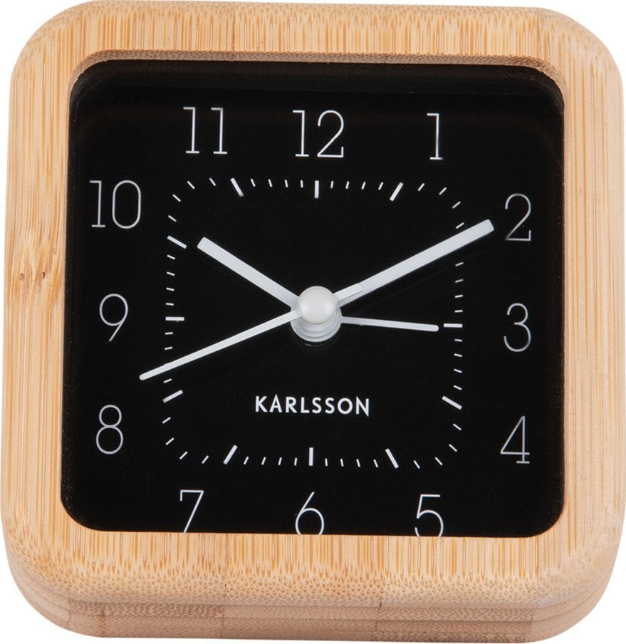 Karlsson Budzik z bambusową obudową NEAT, 9 x 9 cm