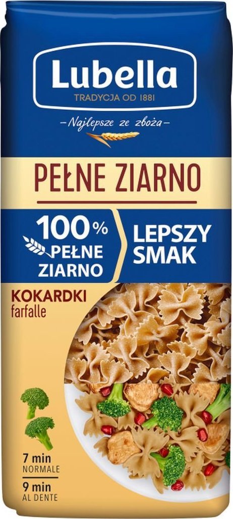 Lubella Pełne Ziarno Makaron kokardki 400 g