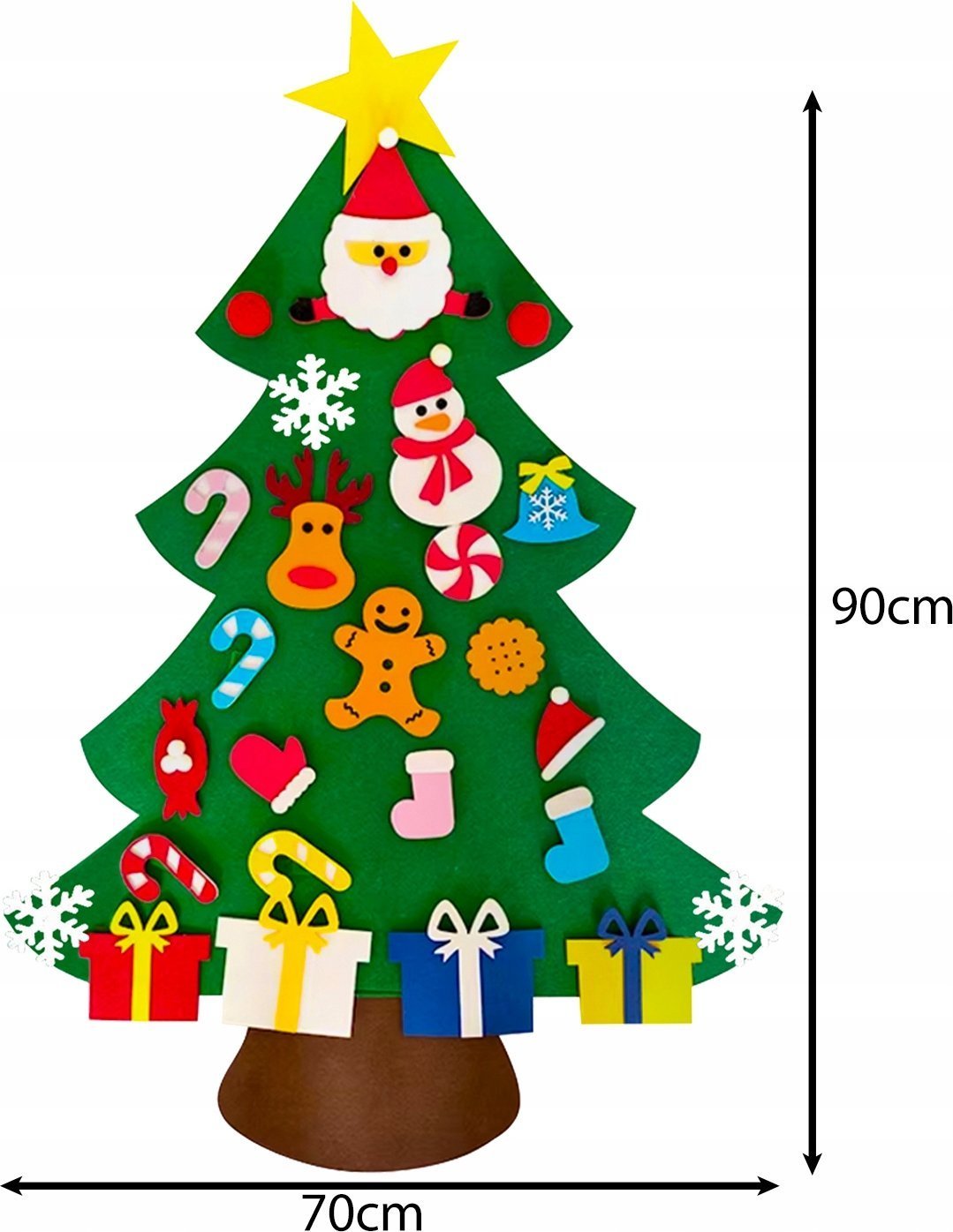 Choinka z filcu z ozdobami 24856