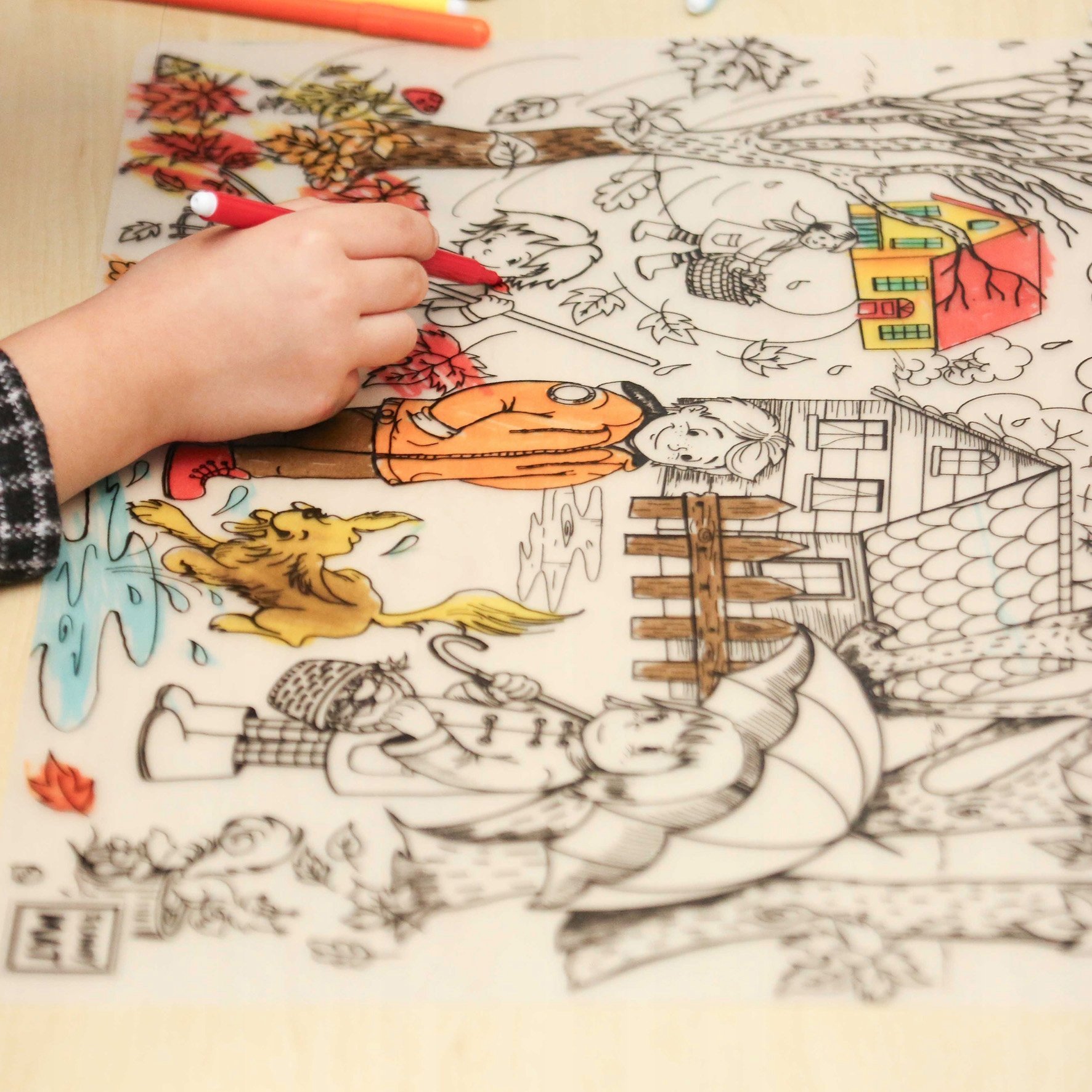 vidaXL Mata biała Jesień Funny Mat recycled STRIGO