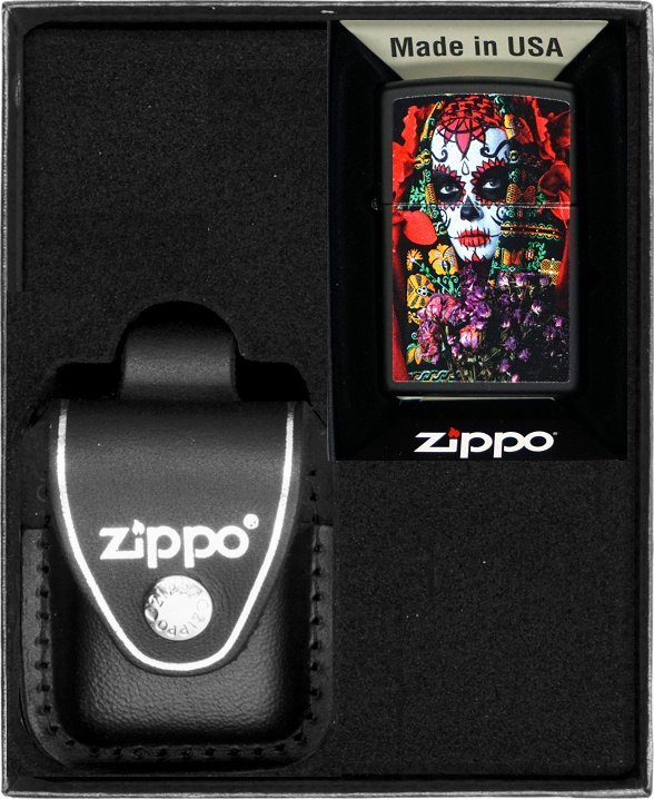 Zestaw ZIPPO Zapalniczka SUGAR SKULL WOMAN DESIGN Prezentowy No3