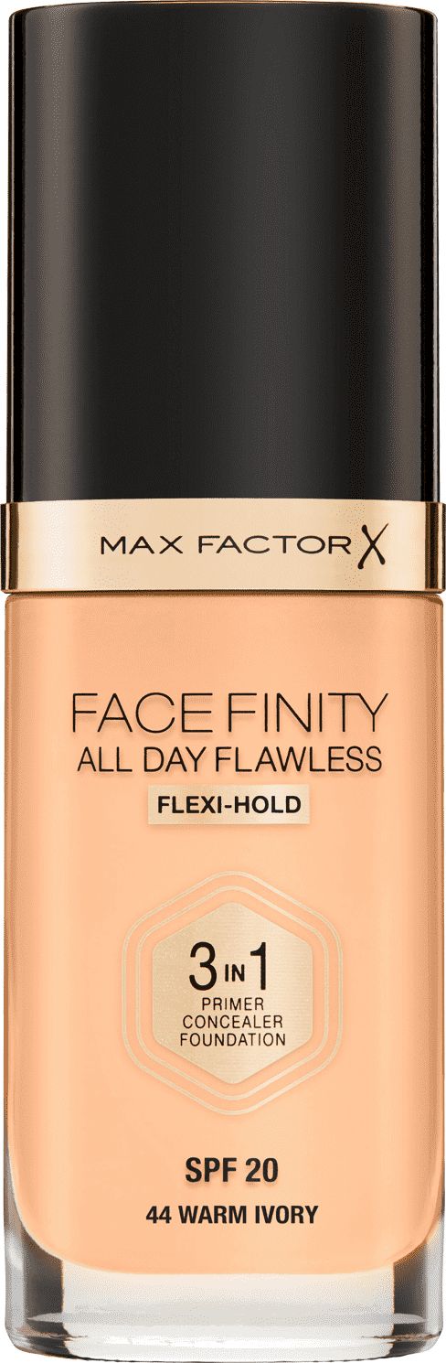 MAX FACTOR Facefinity All Day Flawless 3in1 Foundation SPF20 44 Warm Ivory 30ml