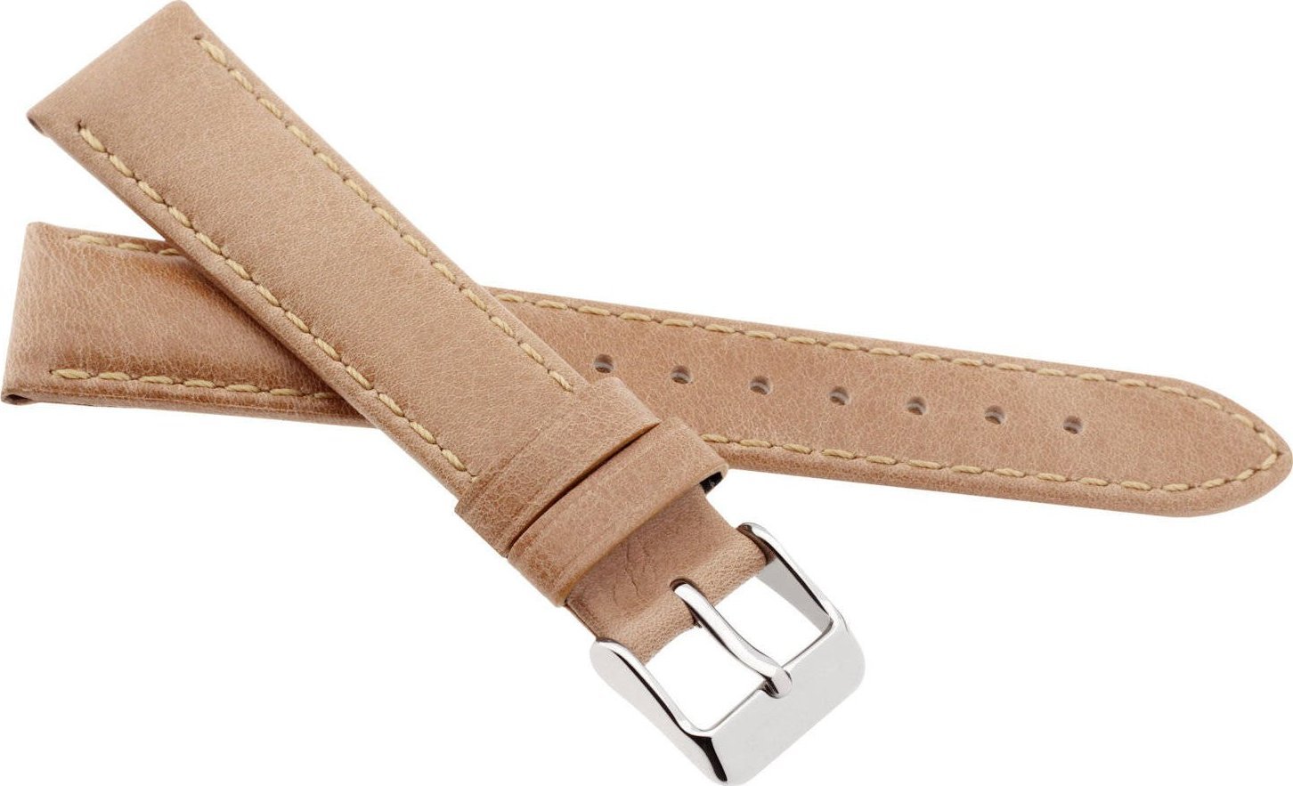 JVD Skórzany pasek do zegarka 22 mm JVD R41517-22 beżowy