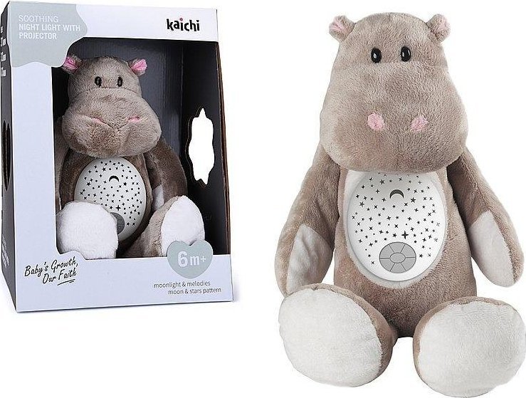 Hipopotam pluszowy z projektorem