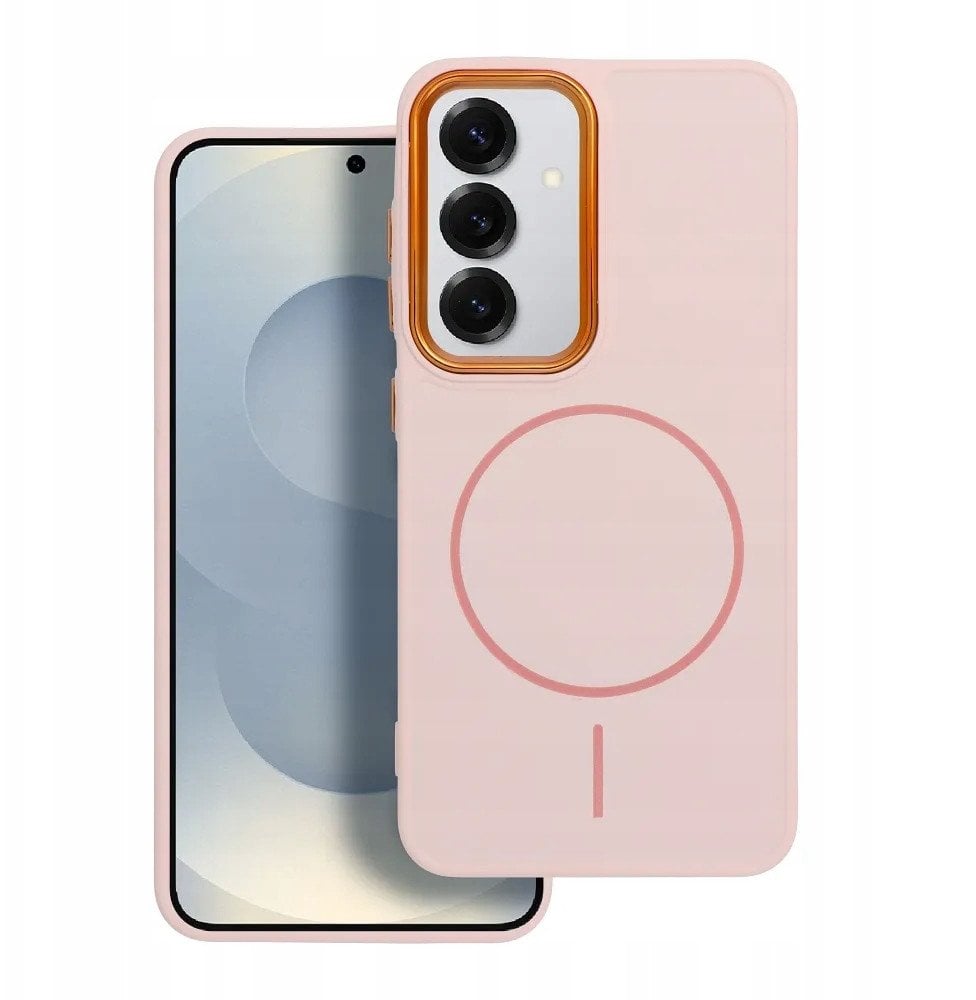 Futerał FRAME MAG COVER kompatybilny z MagSafe do SAMSUNG S25 PLUS pudrowy róż