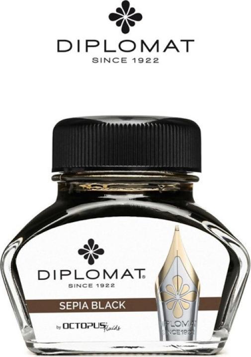 Diplomat Atrament do piór wiecznych DIPLOMAT, w kałamarzu, 30 ml, czarny sepia