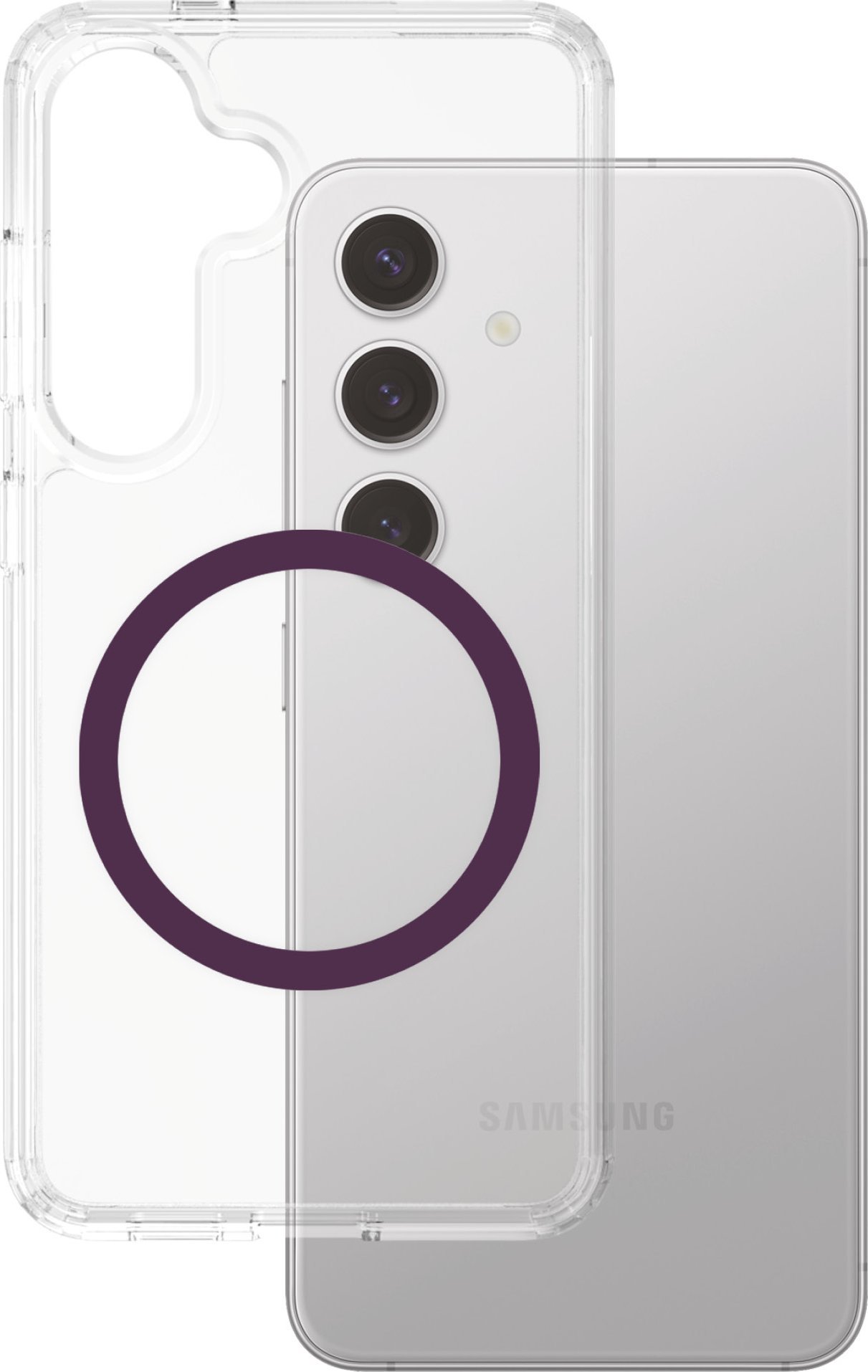 Etui CARE by PanzerGlass Flagship Urban Combat Purple QI do Samsung Galaxy S25+ przezroczysty