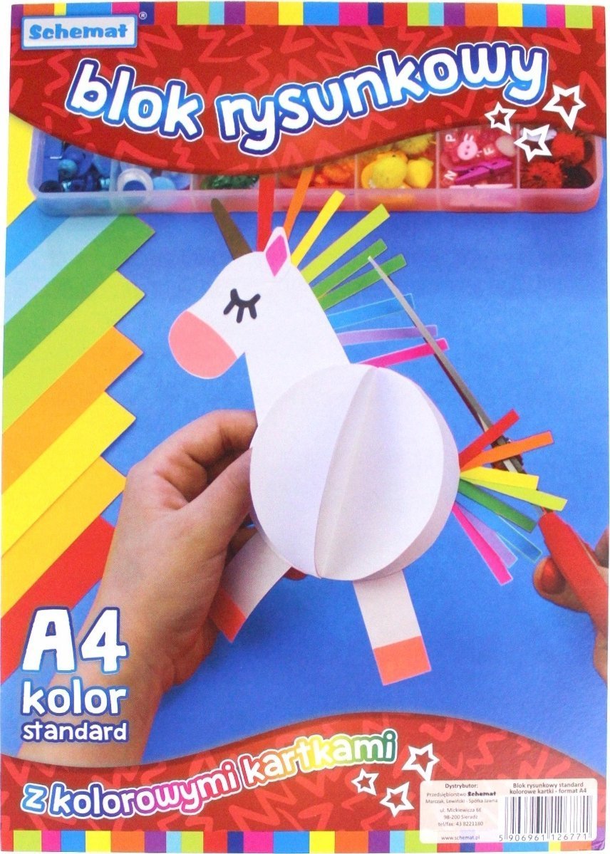 SCHEMAT Blok rysunkowy A4/20K 80g kolorowy (10szt)