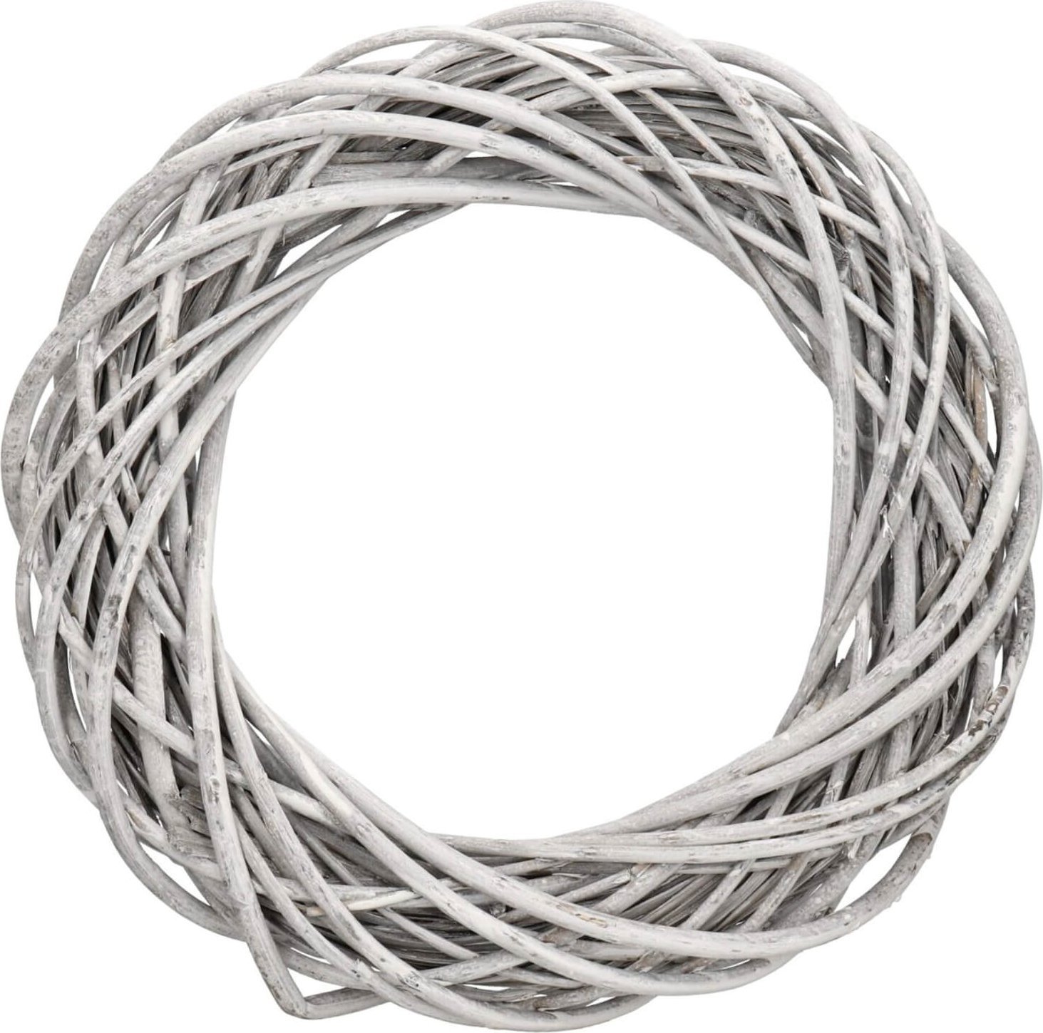 Dekoracja świąteczna Direct Home and Garden Wianek wiklinowy okrągły szary 45 cm