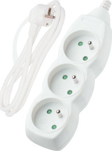 Onnline Przedłużacz 3 gniazda, biały, 3 m ONNLINE