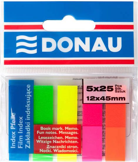 Donau ZAKŁADKI 45X12/25 5-KOL. NEON TRANSPARENT 7577001PL-99