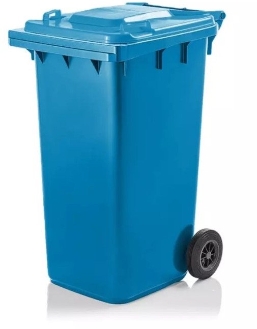 Pojemnik do segregacji odpadów na kółkach WEBER - pojemność 240 l (Kolor: niebieski)