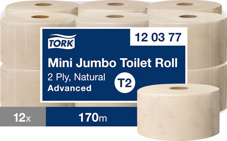 Tork Tork - Papier toaletowy w roli mini Jumbo, Advanced, 170 m - Naturalny