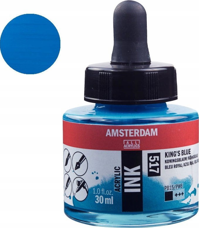 Artequipment Amsterdam Acrylic Ink Bottle King's Blue 517