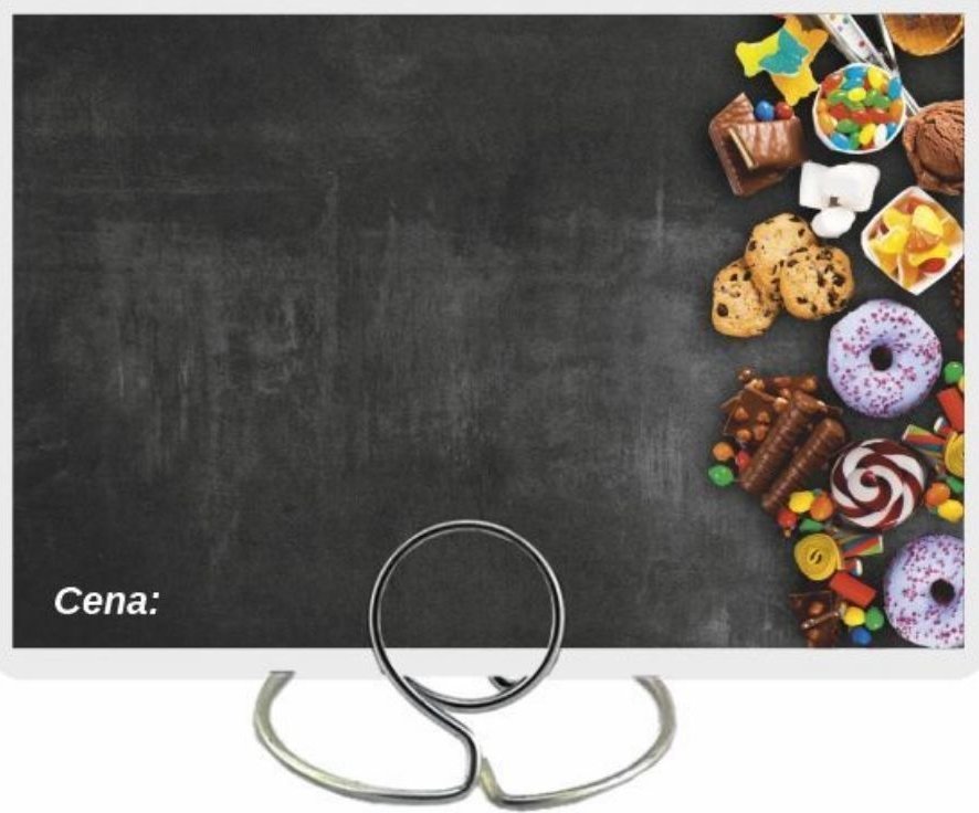 StudioCen Czarne cenówki laminowane do cukierni 50 szt.