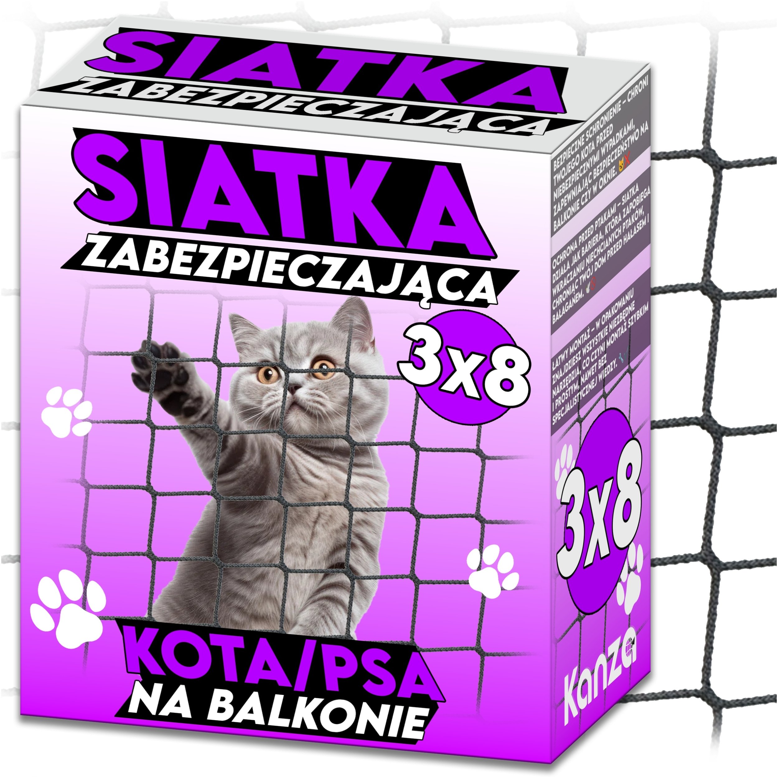 SIATKA OCHRONNA NA BALKON 3X8 G867 KANZA