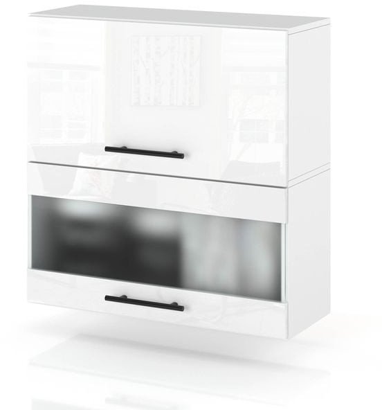 Szafka Kuchenna Wisząca Witryna Klapowa 80cm Spremium Biały Połysk