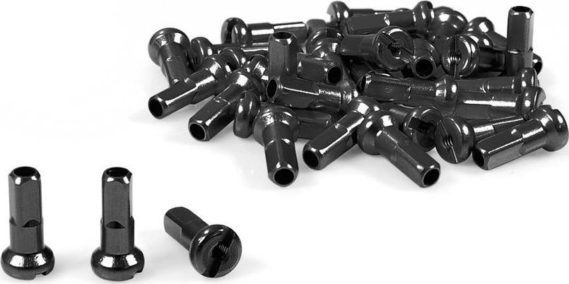 Nyple SLE NA017 do szprych rowerowych, długości 12 mm stalowe czarne (paczka 38 szt.)
