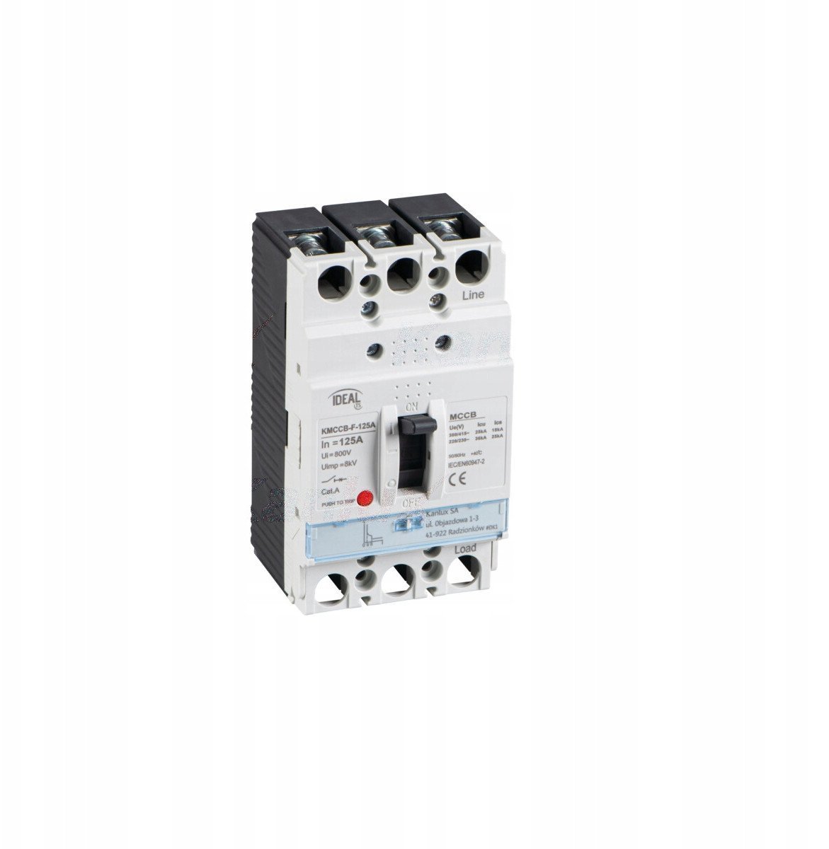 Wyłącznik kompaktowy Kanlux 36290 KMCCB-F-125A 3-bieg 230/400 AC 50Hz IP20