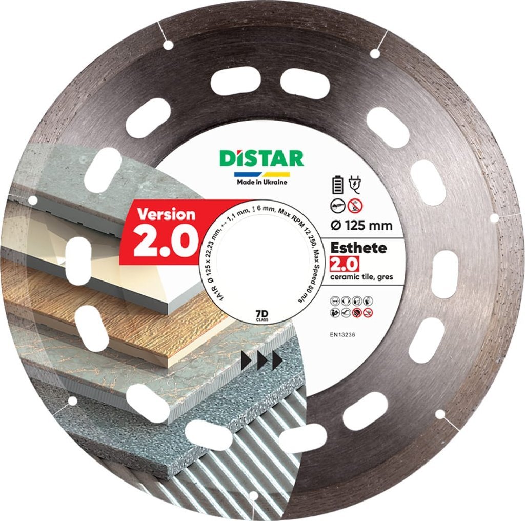 Distar Diamentowa tarcza tnąca Distar 1A1R 125x22,23 Esthete 2.0