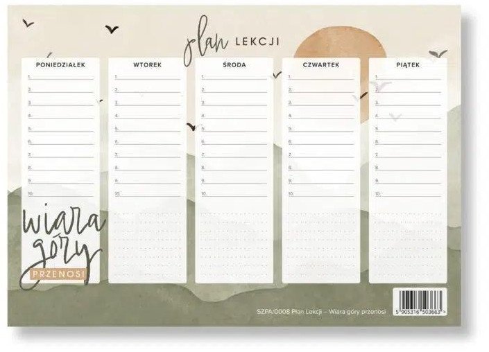 Plan lekcji - Wiara góry przenosi