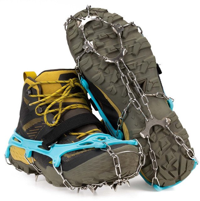 Raczki na buty stalowe antypoślizgowe turystyczne nakładki rozmiar 40-45 turkusowe UNIWERSALNY