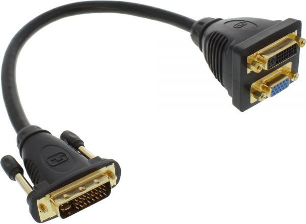 Adapter AV InLine DVI-I - D-Sub (VGA) - DVI-I czarny (17301)