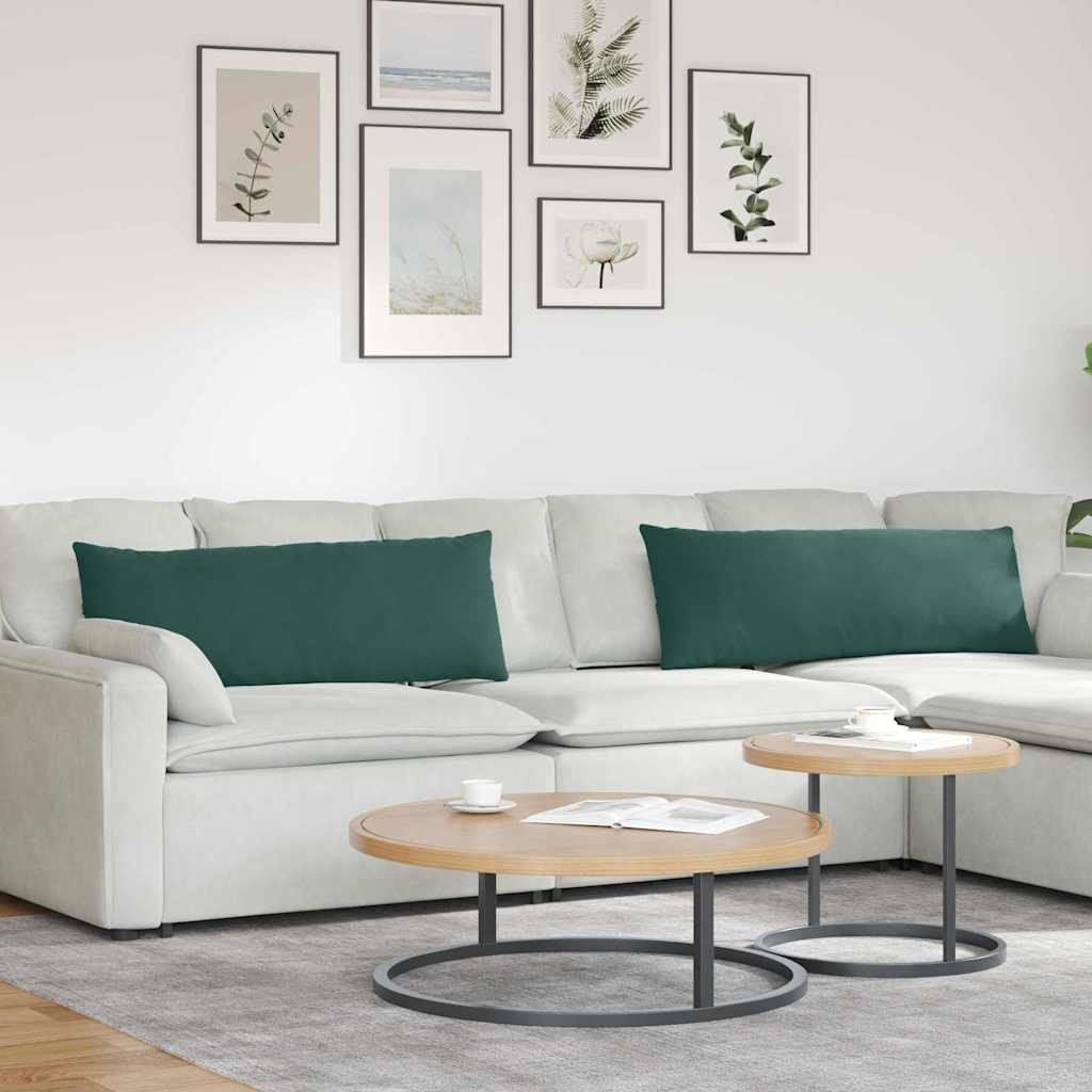 vidaXL Poduszki na sofę 2 pcs Ciemna zieleń 120 x 40 cm