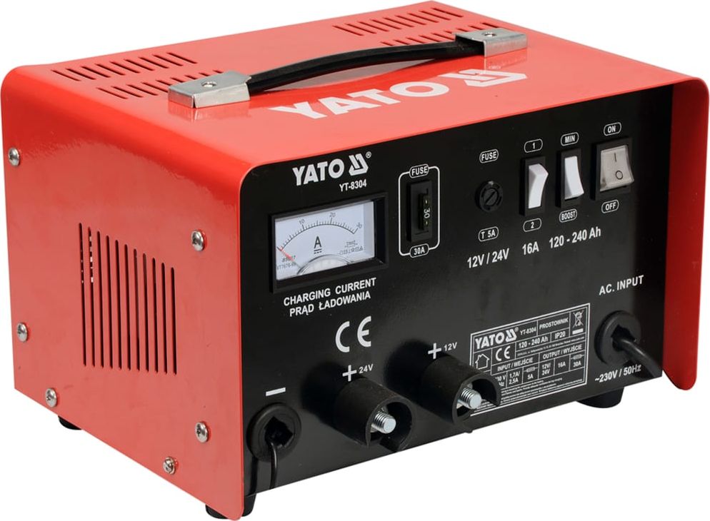 Yato Prostownik ze wspomaganiem rozruchu 12/24V 16A 240Ah YT-8304