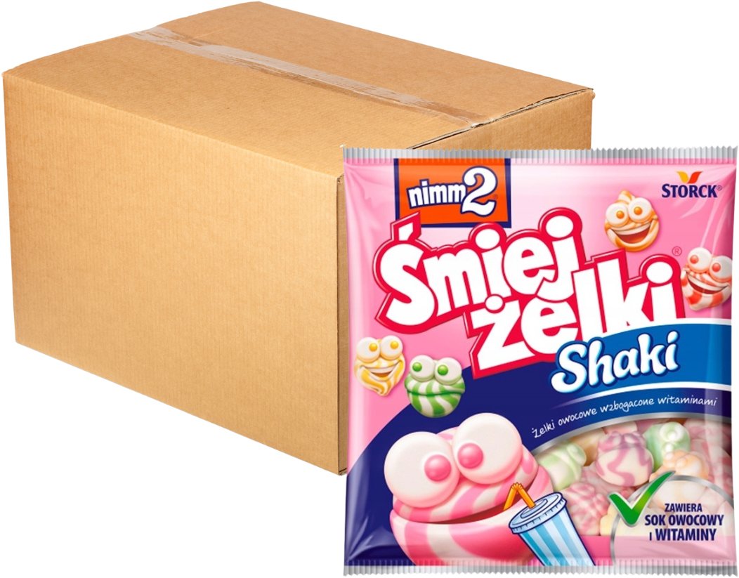 nimm2 Śmiejżelki Shaki Żelki owocowe wzbogacone witaminami 90 g x 18 sztuk