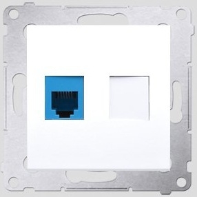 Kontakt-Simon Gniazdo telefoniczne SIMON54 pojedyncze RJ12 białe - DT1.01/11