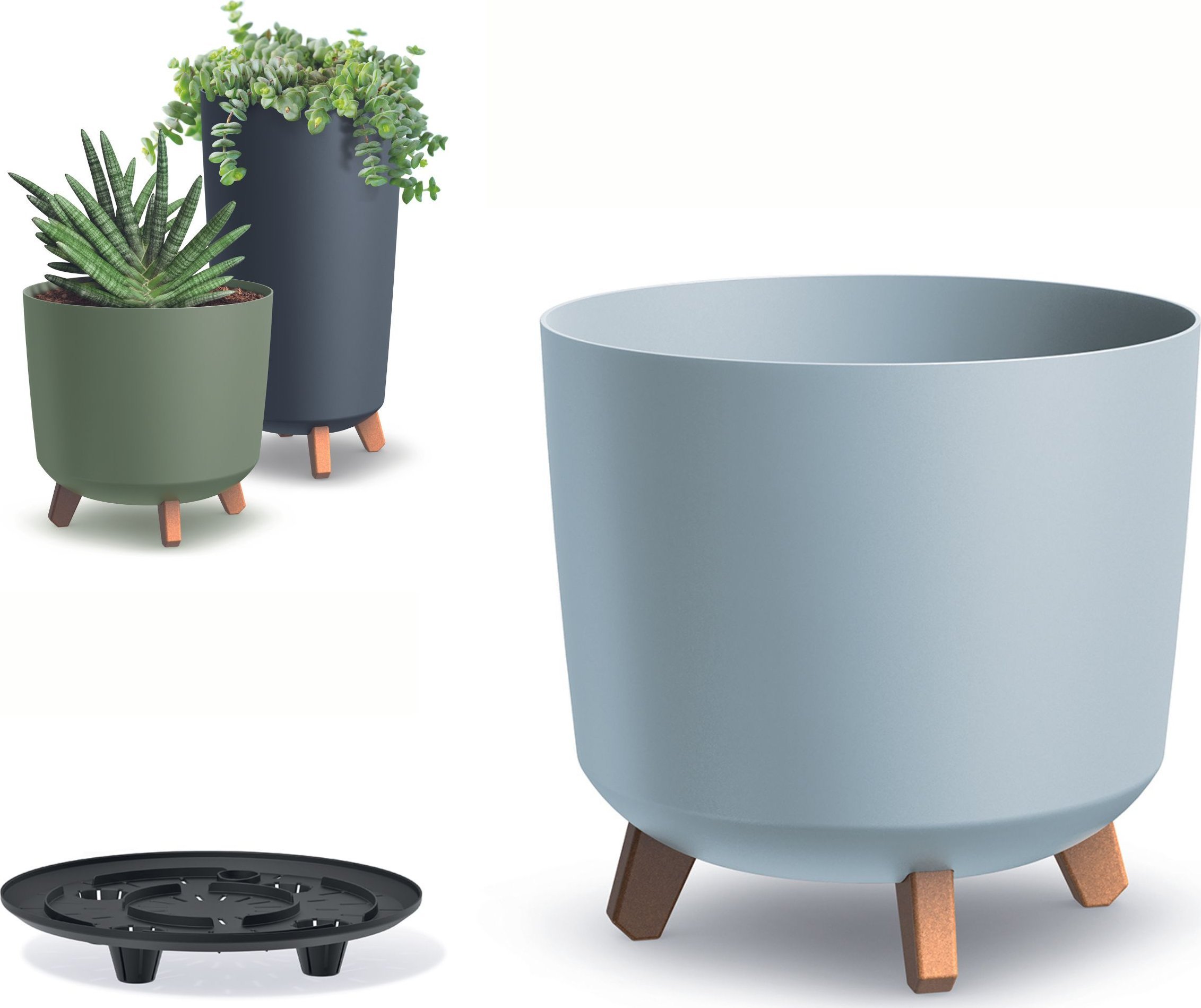 Prosperplast Doniczka okrągła na nóżkach GRACIA TUBUS DGTL300L