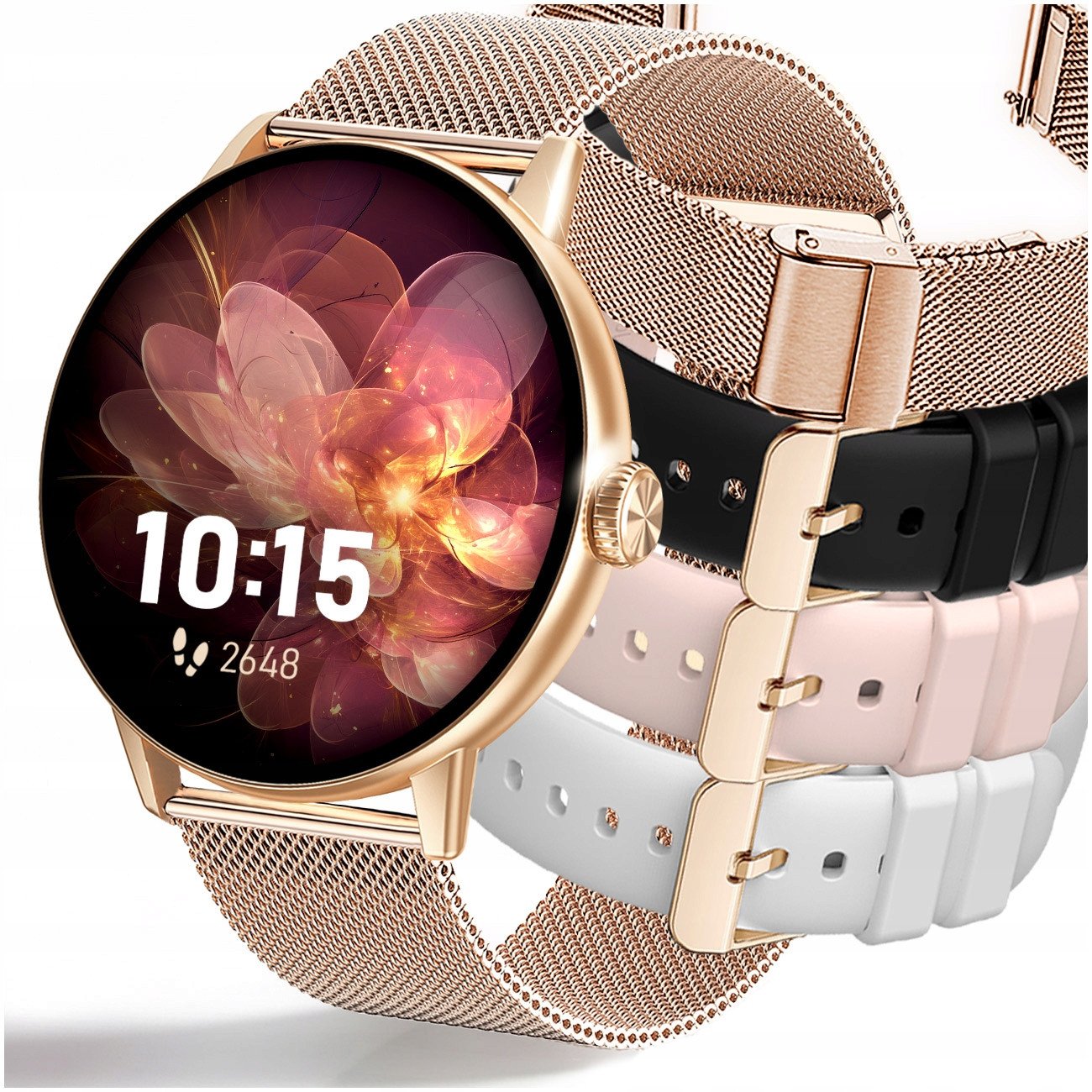 SMARTWATCH DAMSKI ZŁOTY ZEGAREK PL MENU ROZMOWY DYKATFON ZDJĘCIA TŁUMACZ AI