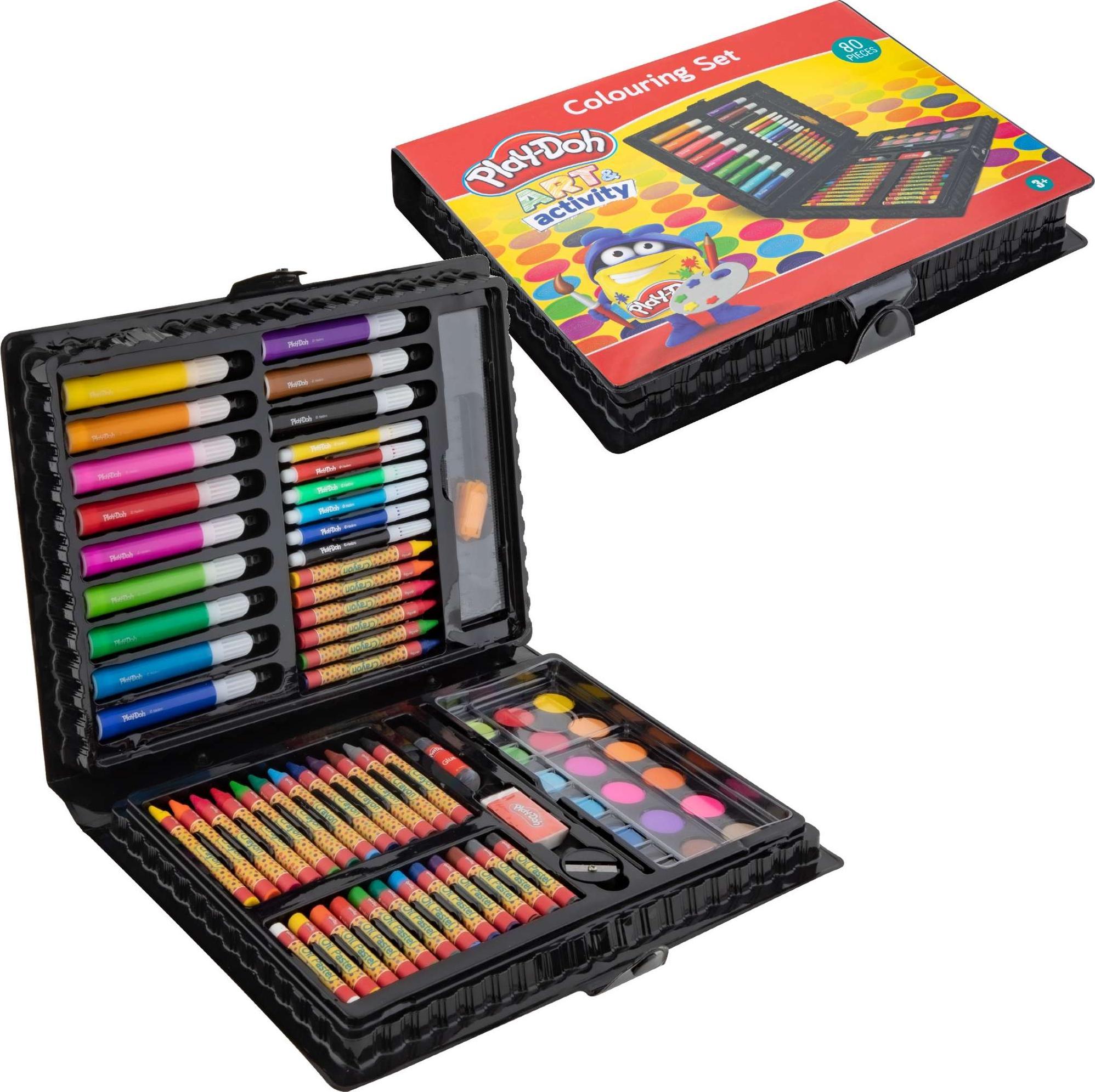 Grafix Play Doh zestaw kredki pastelowe mazaki farbki 80 elementów